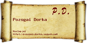 Pozsgai Dorka névjegykártya